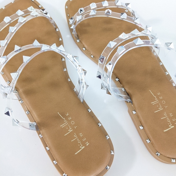 Nicole Miller Shoes - Nicole Miller New York Studded Clear Sandal